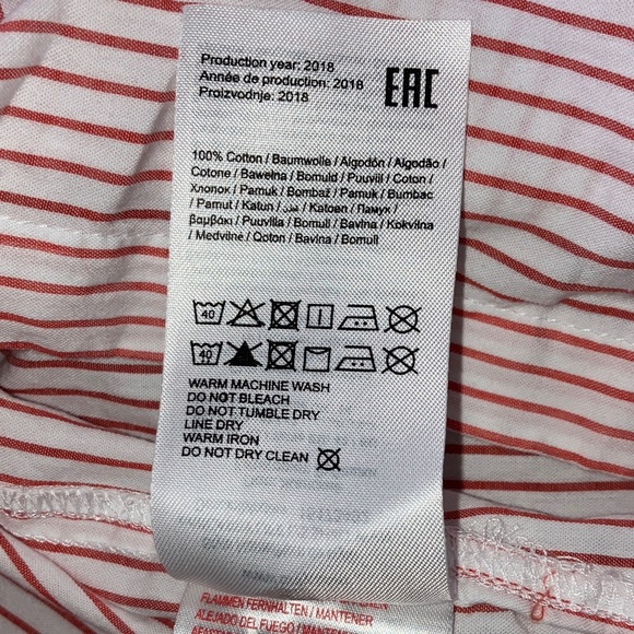 ONLY brand Striped Men's Shirt size 42 uk 14 White and red - Picture 11 of 15